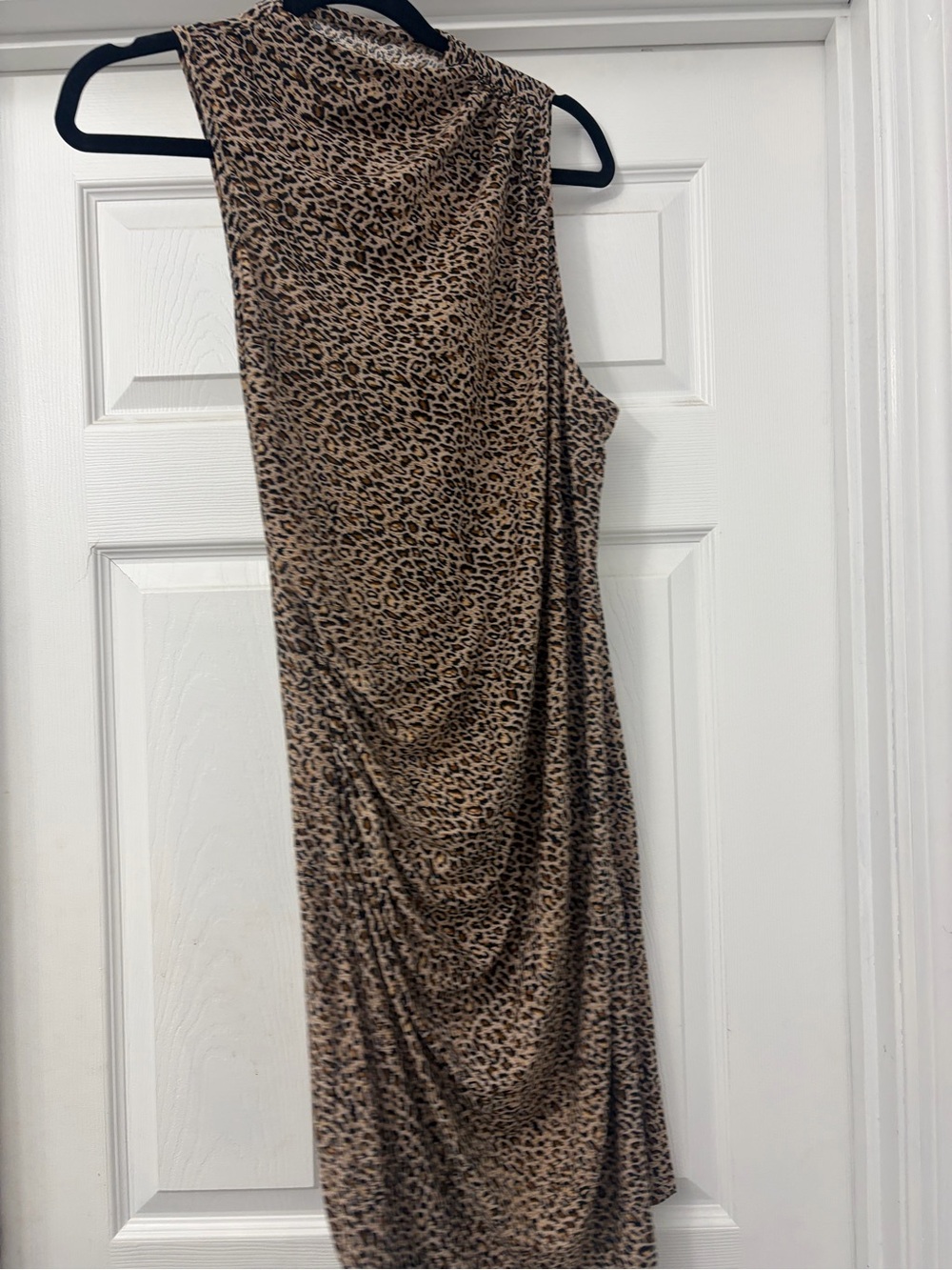 Sleeveless Leopard Print Midi Dress - Neutral Tones maternity